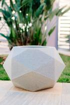 Vaso Esfera Diamante 3D Polietileno Planta Flor G - Arte Decore