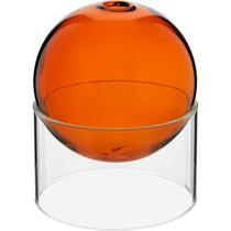 Vaso Esfera em Vidro Âmbar c/Base Transpar.10x10cm Home &amp Co
