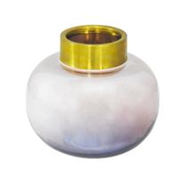 Vaso Esfera Maior Bocal Dourado Fino Acabamento