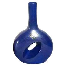 Vaso Estilo Cantil Vazado Em Cerâmica De Mesa Azul Royal Vaso Estilo Cantil Vazado Em Cerâmica De Mesa Azul Royal