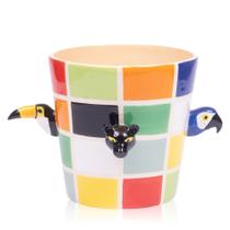 Vaso Fauna Brasileira Color Cerâmica Vaso Fauna Brasileira Color Cerâmica