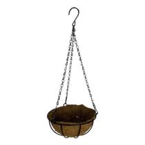 Vaso Fibra De Coco Suspenso 35cm Com Suporte Para Jardim