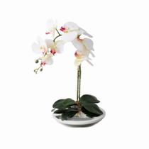 Vaso Flor Planta Artificial Orquídea Realista