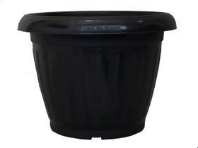 Vaso flor Romano Cachepot Plantas Plastico N1- Preto