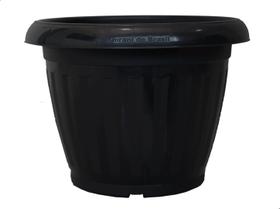 Vaso flor Romano Cachepot Plantas Plastico N5- Preto