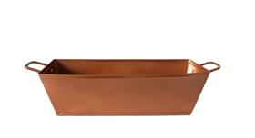 Vaso Floreira Cachepot Retangular 30CM Rose Gold Artesanal Decorativo