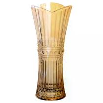 Vaso floreiro solitario Fratello em cristal ecologico D8xA18cm cor ambar - L Hermitage