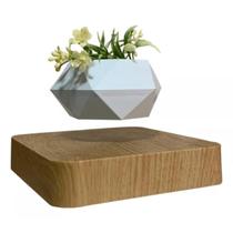 Vaso Flutuante Suspensão Magnética Rotativo Base Quadrada