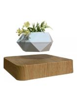 Vaso Flutuante Suspensão Magnética Rotativo Base Quadrada