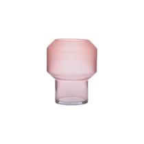 Vaso Frosted Rosa 15x19x15Cm Vidro