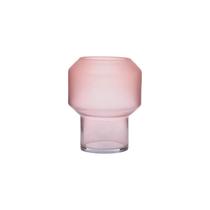 Vaso Frosted Rosa 15X19X15Cm Vidro