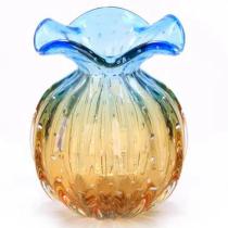 VASO FRUFRU BOLINHA PQ / ESMERALDA C/AMBAR 12cm