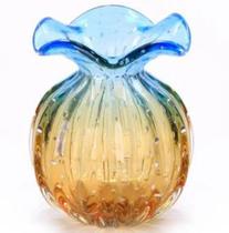 VASO FRUFRU PEQUENO / ESMERALDA C/AMBAR 12cm