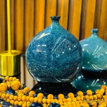 Vaso Garrafa Bojuda em Cerâmica Azul Royal G - Pintura Radioativa Vaso Garrafa Bojuda em Cerâmica Azul Royal G - Pintura Radioativa