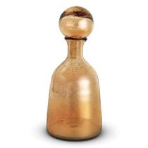 VASO GARRAFA COM TAMPA ESFERA DECORATIVA EM VIDRO 33cm MART