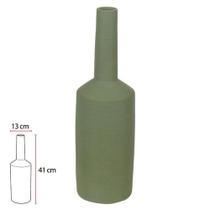 VASO GARRAFA DECORATIVO CERAMICA TEXTURIZADO VERDE 41cm