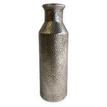 Vaso garrafa decorativo de ceramica prata g