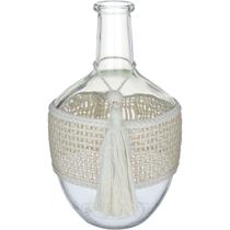VASO GARRAFA DECORATIVO TRAMA FIBRA VIDRO 30x18x18cm TRANSPARENTE VASO GARRAFA DECORATIVO TRAMA FIBRA VIDRO 30x18x18cm TRANSPARENTE