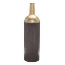 VASO GARRAFA EM METAL CHUMBO E DOURADO 74cm