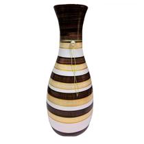 Vaso Garrafa Grande Em Cerâmica De Sala Listrado