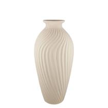 Vaso garrafa ondulada bege rustico 34cm