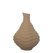 Vaso garrafa ondulada marrom rustico 31cm