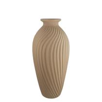 VASO GARRAFA ONDULADA MARROM RUSTICO 34cm