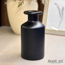 Vaso Garrafa P Com Borda Black Cerâmica Fosca Elegante Vaso Garrafa P Com Borda Black Cerâmica Fosca Elegante
