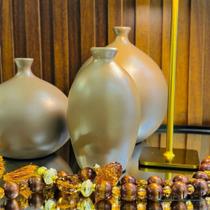 Vaso Garrafa P Licor de Cacau - Cerâmica Tons Terrosos