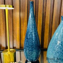Vaso Garrafa Slim Alongado em Cerâmica Azul Royal P Pintura Radioativa Vaso Garrafa Slim Alongado em Cerâmica Azul Royal P Pintura Radioativa