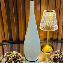 Vaso Garrafa Slim Alongado M em Cerâmica Off-White/Granito - Minimalista Vaso Garrafa Slim Alongado M em Cerâmica Off-White/Granito - Minimalista