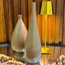 Vaso Garrafa Slim Alongado M Licor de Cacau - Cerâmica Tons Terrosos