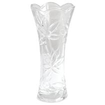Vaso Gaya em vidro 8,8 x 19,5cm com relevo Transparente - Hauskraft
