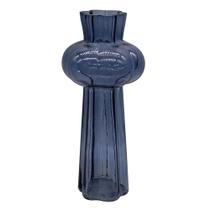 Vaso Geometria em vidro 25,50cm azul -L Hermitage