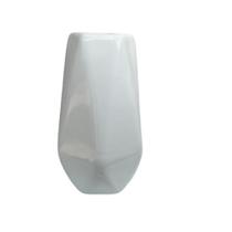 Vaso geométrico branco com pintura alto brilho de cerâmica
