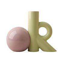 Vaso Geométrico De Cerâmica De Luxo Criativo Arranjo De Flores Hidropônicas Estilo Dopamina