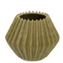 Vaso geometrico decorativo em porcelana na cor verde - Espressione