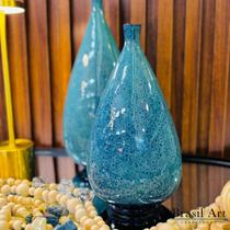 Vaso Gota Alongada em Cerâmica Azul Royal P Pintura Radioativa Vaso Gota Alongada em Cerâmica Azul Royal P Pintura Radioativa