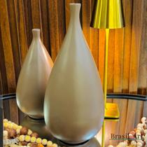 Vaso Gota Alongada M Licor de Cacau - Cerâmica Tons Terrosos