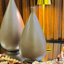 Vaso Gota Alongada P Licor de Cacau - Cerâmica Tons Terrosos