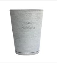 Vaso Grafiato Luxo Planta Casa Decoração Jardim Varanda N1-cinza