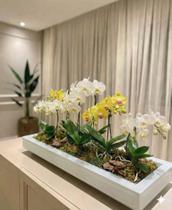 Vaso Grande Centro De Mesa Plantas Vidro Branco