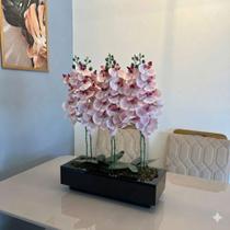 Vaso Grande Centro De Mesa Plantas Vidro Preto