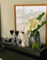 Vaso Grande Centro De Mesa Retangular Vidro Preto Vaso Grande Centro De Mesa Retangular Vidro Preto