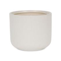 Vaso grande de cerâmica branca redondo Planter Cheung Currula Vaso grande de cerâmica branca redondo Planter Cheung Currula