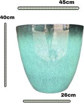 Vaso Grande Decorativo 40cm Liso Azul Alto Brilho para Plantas Sala Jardim.