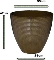 Vaso Grande Decorativo para Sala 47cm Marrom Claro Liso com Auto Brilho