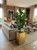 Vaso Grande Dourado Espelho Chão Decoração Luxo