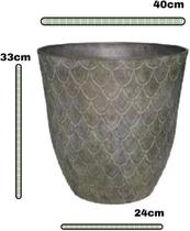 Vaso Grande Liso Cinza Escuro para Planta Decoração Flores Sala e Área Externa Vaso Grande Liso Cinza Escuro para Planta Decoração Flores Sala e Área Externa
