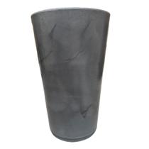 Vaso Grande Marmorizado 60cm Polietileno Decoração Jardim - Cinza